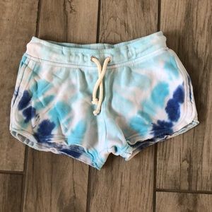 Blue tie dye shorts